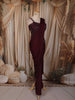 Deep Wine Heavy Sequins Embroidered Design Shimmer Ready To Wear Saree with Designer Blouse