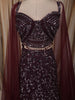 Deep Wine Heavy Sequins and Beads Embroidered Design Mermaid Satin Lehenga with Sheer Dupatta
