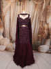 Deep Wine Heavy Sequins and Beads Embroidered Design Net Mermaid Bridal Lehenga with Designer Blouse and Matching Choker Dupatta