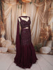 Deep Wine Heavy Sequins and Beads Embroidered Design Net Mermaid Bridal Lehenga with Designer Blouse and Matching Choker Dupatta