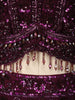 Deep Wine Heavy Sequins and Beads Embroidered Design Net Mermaid Bridal Lehenga with Designer Blouse and Matching Choker Dupatta