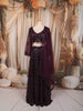 Deep Wine Heavy Sequins and Beads Embroidered Design Net Party Wear Lehenga With Matching Dupatta
