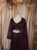 Deep Wine Heavy Sequins and Beads Embroidered Design Net Party Wear Lehenga With Matching Dupatta