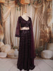 Deep Wine Heavy Sequins and Beads Embroidered Design Net Party Wear Lehenga With Matching Dupatta