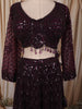 Deep Wine Heavy Sequins and Beads Embroidered Design Net Party Wear Lehenga With Matching Dupatta