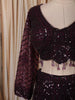 Deep Wine Heavy Sequins and Beads Embroidered Design Net Party Wear Lehenga With Matching Dupatta
