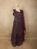 Deep Wine  Heavy Sequins and Stone Embellished Design Net Party Wear Gown