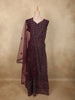 Deep Wine  Heavy Sequins and Stone Embellished Design Net Party Wear Gown
