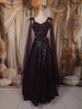 Deep Wine Heavy Sequins and Thread Embroidered Design Net Party Lehenga with Cape Dupatta