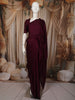Deep Wine Heavy Stone Embellished Design Satin Party Wear Saree with Stone Work Border