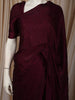 Deep Wine Heavy Stone Embellished Design Satin Party Wear Saree with Stone Work Border