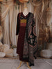 Deep Wine Kalamkari Printed Design Cotton Straight Cut Salwar Suit with Dupatta