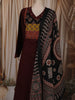 Deep Wine Kalamkari Printed Design Cotton Straight Cut Salwar Suit with Dupatta