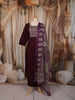 Deep Wine Kalamkari Printed Design Cotton Straight Cut Salwar Suit with Dupatta