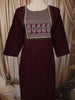 Deep Wine Kalamkari Printed Design Cotton Straight Cut Salwar Suit with Dupatta