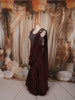 Deep Wine Leaf Sequins and Beads Embroidered Design Satin Ready to Wear Draped Saree with Corset Blouse