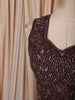 Deep Wine Leaf Sequins and Beads Embroidered Design Satin Ready to Wear Draped Saree with Corset Blouse