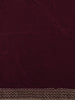 Deep Wine Leaf Zari Woven Design Semi Banarasi Silk Saree with Designer Border