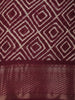 Deep Wine Maroon Abstract Geometric Printed Design Mixed Cotton Saree