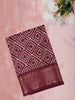 Deep Wine Maroon Abstract Geometric Printed Design Mixed Cotton Saree