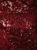 Deep Wine Maroon Abstract Sequins Embroidered Design Fish Cut Sequins Fabric Party Wear Gown with Cape Sleeve