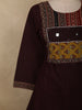 Deep Wine Maroon Ajrakh Printed Design Cotton Palazzo Suit