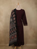 Deep Wine Maroon Ajrakh Printed Design Cotton Palazzo Suit