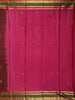Deep Wine Maroon Butta Woven Design Kanchipuram Silk Saree with Contrast Zari Border