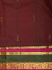 Deep Wine Maroon Butta Woven Design Kanchipuram Silk Saree with Contrast Zari Border