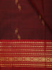 Deep Wine Maroon Butta Woven Design Pure Kanchipuram Silk Saree with Contrast Border
