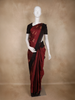 Deep Wine Maroon Butta Woven Design Soft Silk Fancy Wear Saree with Contrast Border