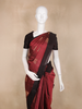 Deep Wine Maroon Butta Woven Design Soft Silk Fancy Wear Saree with Contrast Border