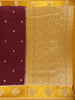 Deep Wine Maroon Butta Zari Woven Design Banarasi Silk Saree with Contrast Border