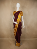 Deep Wine Maroon Butta Zari Woven Design Banarasi Silk Saree with Contrast Border