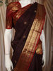 Deep Wine Maroon Butta Zari Woven Design Pure Kanchipuram Silk Saree with Contrast Zari Border