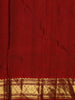 Deep Wine Maroon Butta Zari Woven Design Pure Kanchipuram Silk Saree with Contrast Zari Border