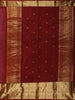 Deep Wine Maroon Checked Zari Woven Design Pure Kanchipuram Silk Saree with Zari Border
