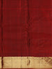 Deep Wine Maroon Checked Zari Woven Design Pure Kanchipuram Silk Saree with Zari Border