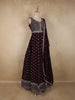 Deep Wine Maroon Floral Embroidered Design Georgette Party Wear Gown