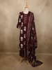 Deep Wine Maroon Floral Printed Design Cotton Salwar Suit with Dupatta
