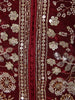 Deep Wine Maroon Floral Sequins and Beads Embroidered Design Organza Bridesmaids Lehenga with Dupatta
