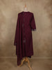 Deep Wine Maroon Floral Thread Embroidered Design Cotton Anarkali Salwar Suit with Dupatta