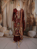 Deep Wine Maroon Floral Vine Printed Design Crepe Silk Straight Cut Salwar Suit with Matching Dupatta