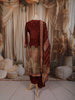 Deep Wine Maroon Floral Vine Printed Design Crepe Silk Straight Cut Salwar Suit with Matching Dupatta