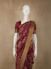 Deep Wine Maroon Geometric Design Tussar Saree with Zari Border