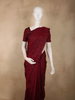 Deep Wine Maroon Geometric Woven Design Pure Kanchipuram Silk Saree with Self Border