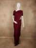 Deep Wine Maroon Geometric Woven Design Pure Kanchipuram Silk Saree with Self Border
