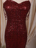 Deep Wine Maroon Heavy Sequins Embroidered Design Sequins Fabric Party Wear Fish Cut Gown with Draped Beaded Shoulder Chains