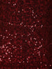 Deep Wine Maroon Heavy Sequins Embroidered Design Sequins Fabric Party Wear Fish Cut Gown with Draped Beaded Shoulder Chains