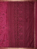 Deep Wine Maroon Leaf Printed Design Banarasi Saree with Zari Border